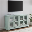 Crosley Furniture Holbrook Glass Door Sideboard in Distressed Seafoam Blue