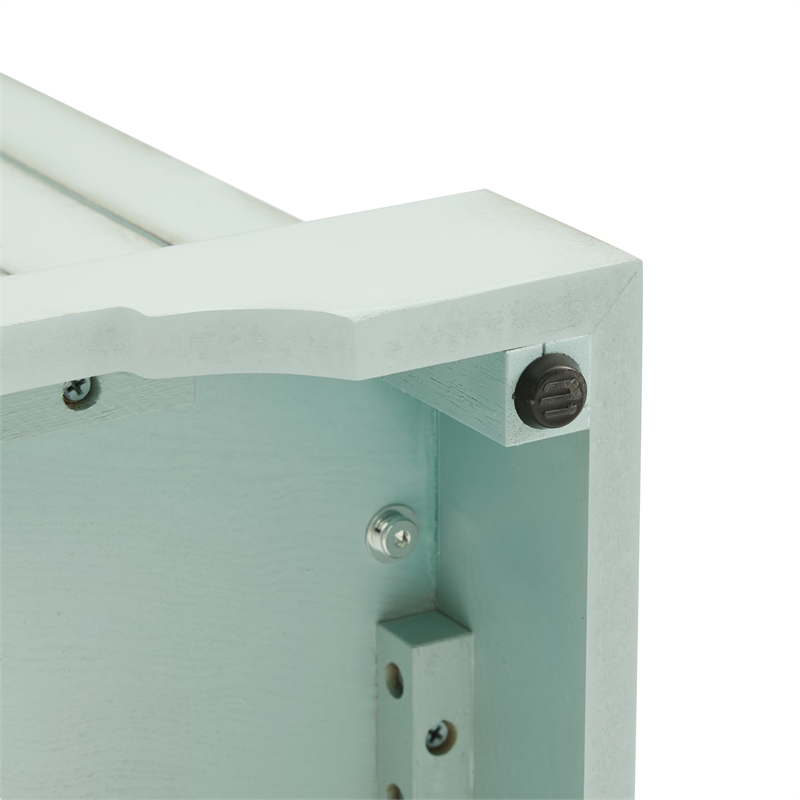 Crosley Furniture Holbrook Glass Door Sideboard in Distressed Seafoam Blue