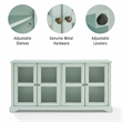 Crosley Furniture Holbrook Glass Door Sideboard in Distressed Seafoam Blue