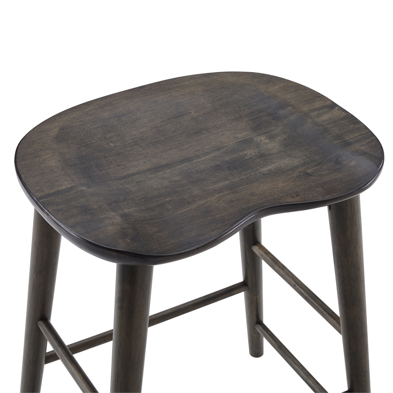 Crosley Furniture Maddox 2-Piece Counter Height Bar Stool Set in Slate