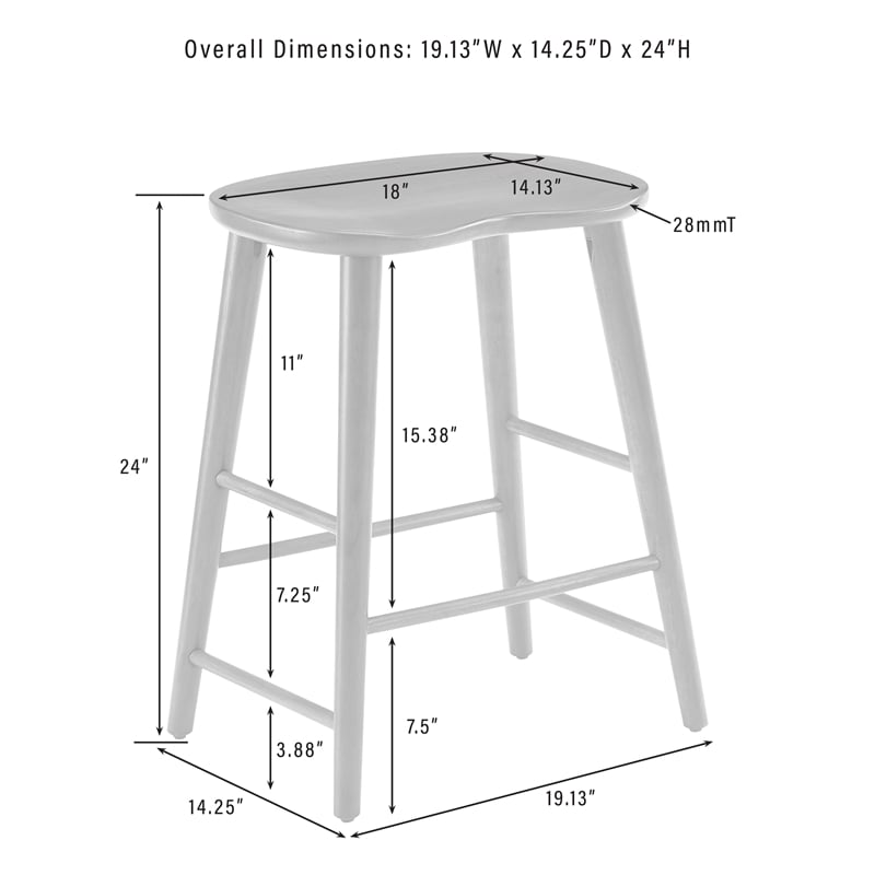 Crosley Furniture Maddox 2-Piece Counter Height Bar Stool Set in Slate