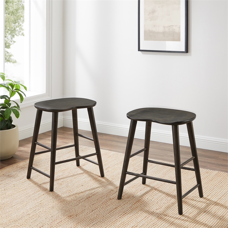 Crosley Furniture Maddox 2-Piece Counter Height Bar Stool Set in Slate