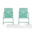 Crosley Furniture Azalea 2-Piece Retro Outdoor Chair Set in Aqua Gloss