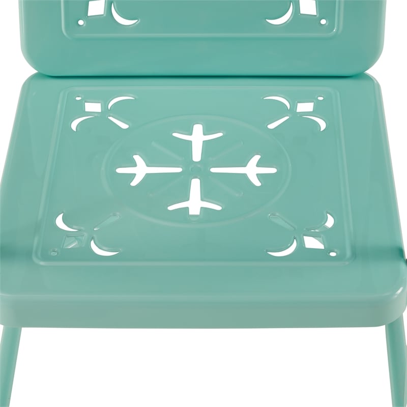 Crosley Furniture Azalea 2-Piece Retro Outdoor Chair Set in Aqua Gloss