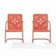 Crosley Furniture Azalea 2-Piece Retro Outdoor Chair Set in Coral Gloss