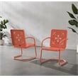 Crosley Furniture Azalea 2-Piece Retro Outdoor Chair Set in Coral Gloss