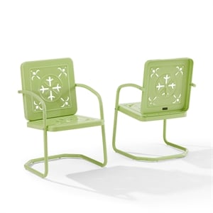 Crosley Furniture Azalea 2-Piece Retro Outdoor Chair Set in Key Lime Gloss