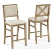 Crosley Furniture Joanna 2-Piece Counter Height Bar Stool in Rustic Brown/Creme