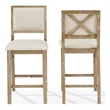 Crosley Furniture Joanna 2-Piece Counter Height Bar Stool in Rustic Brown/Creme