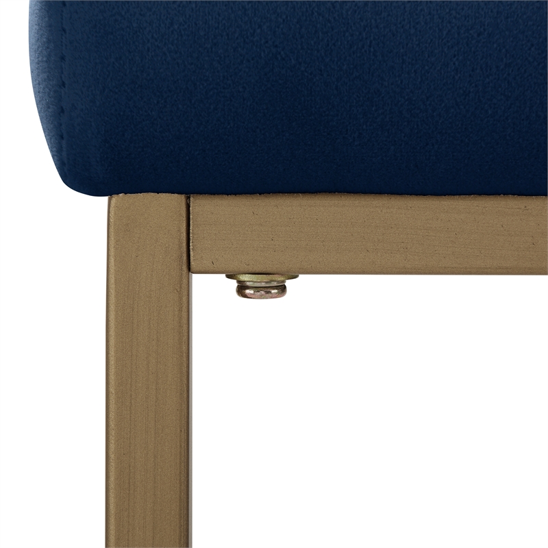Crosley Furniture Harlowe 2-Piece Counter Height Bar Stool Set in Navy/Gold