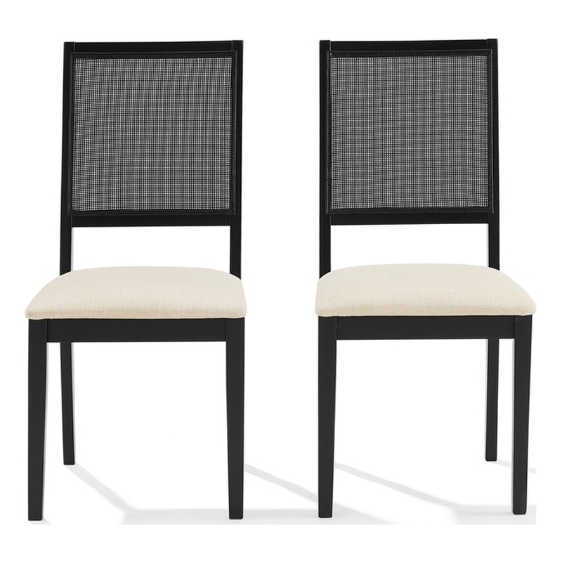 Crosley Furniture Greer 2-Piece Dining Chair Set in Black Ash/Creme