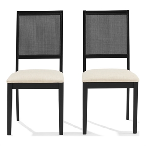 Crosley Furniture Greer 2-Piece Dining Chair Set in Black Ash/Creme