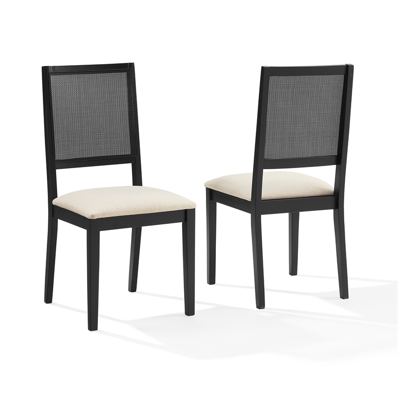 Crosley Furniture Greer 2-Piece Dining Chair Set in Black Ash/Creme