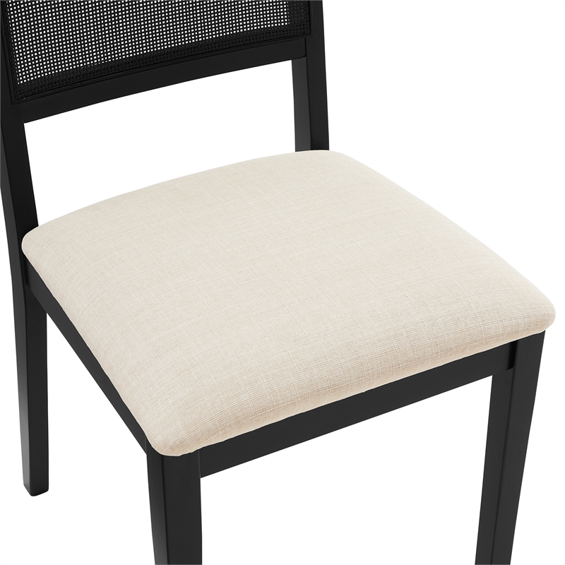 Crosley Furniture Greer 2-Piece Dining Chair Set in Black Ash/Creme
