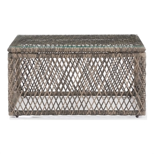 Crosley Furniture Granite Bay Wicker Outdoor Coffee Table in Creme/Stone