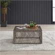 Crosley Furniture Granite Bay Wicker Outdoor Coffee Table in Creme/Stone