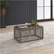 Crosley Furniture Granite Bay Wicker Outdoor Coffee Table in Creme/Stone