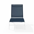 Crosley Furniture Weaver Outdoor Chaise Lounge in Navy/White