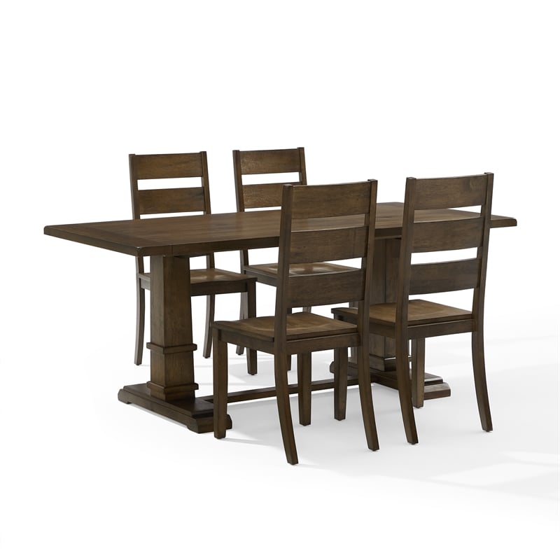 Crosley Furniture Joanna 5-Piece Dining Table Set in Dark Oak
