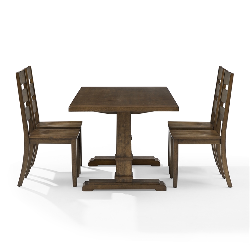 Crosley Furniture Joanna 5-Piece Dining Table Set in Dark Oak