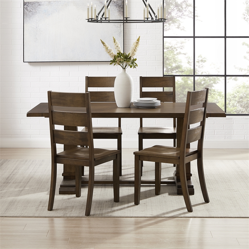 Crosley Furniture Joanna 5-Piece Dining Table Set in Dark Oak