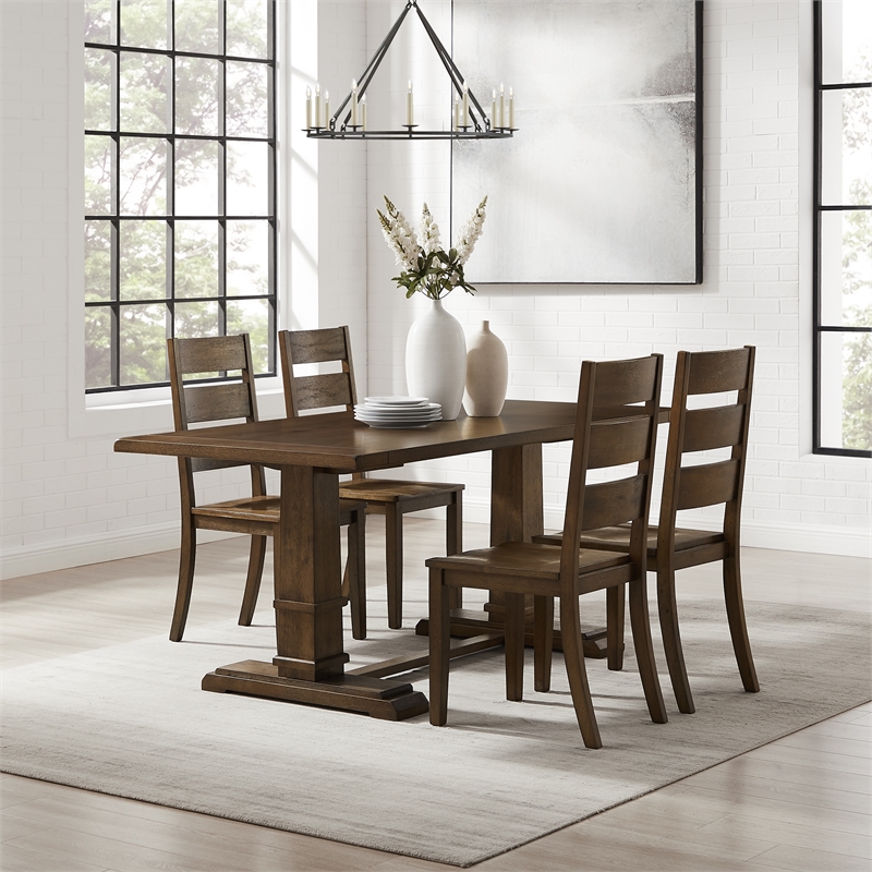 Crosley Furniture Joanna 5-Piece Dining Table Set in Dark Oak