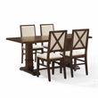 Crosley Furniture Joanna 5-Piece Dining Table Set in Dark Oak/Creme