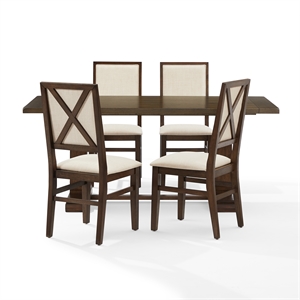 Crosley Furniture Joanna 5-Piece Dining Table Set in Dark Oak/Creme