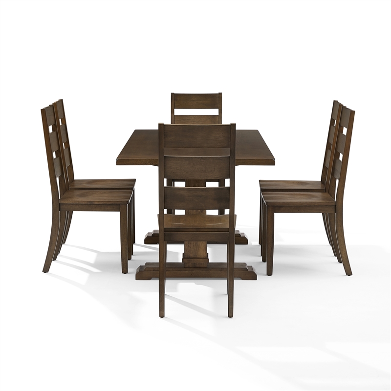 Crosley Furniture Joanna 7-Piece Dining Table Set in 6 Dark Oak