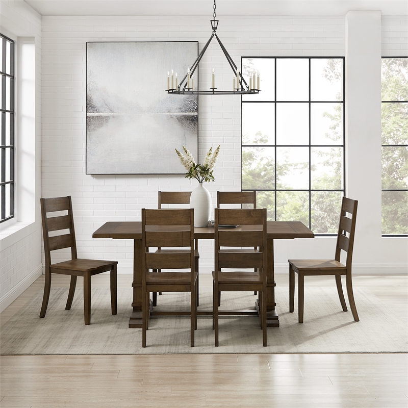 Crosley Furniture Joanna 7-Piece Dining Table Set in 6 Dark Oak
