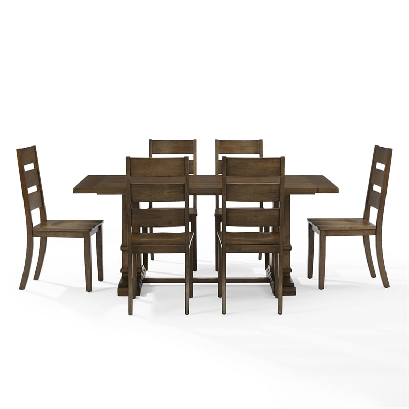 Crosley Furniture Joanna 7-Piece Dining Table Set in 6 Dark Oak