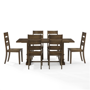 Crosley Furniture Joanna 7-Piece Dining Table Set in 6 Dark Oak