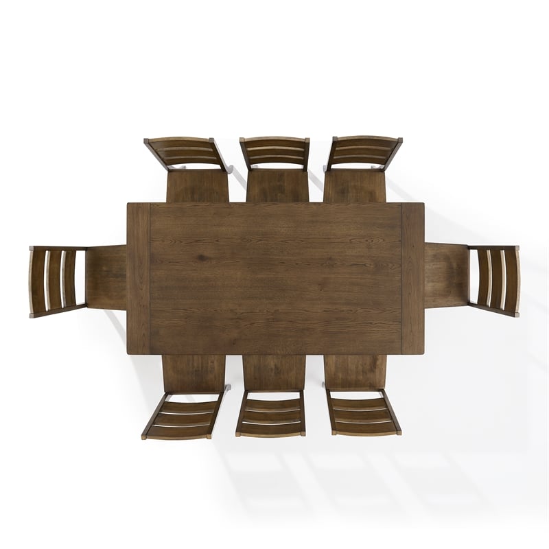 Crosley Furniture Joanna 9-Piece Dining Table Set in Dark Oak