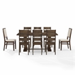 Crosley Furniture Joanna 9-Piece Dining Table Set in Dark Oak/Creme