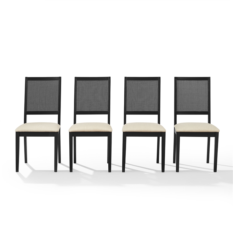 Crosley Furniture Greer 4-Piece Dining Chair Set in Black Ash/Creme