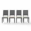 Crosley Furniture Greer 4-Piece Dining Chair Set in Black Ash/Creme