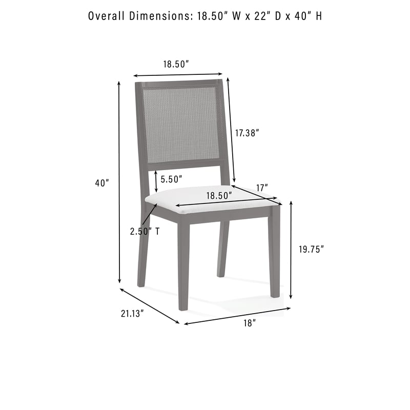 Crosley Furniture Greer 4-Piece Dining Chair Set in Black Ash/Creme