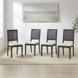 Crosley Furniture Greer 4-Piece Dining Chair Set in Black Ash/Creme