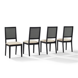 Crosley Furniture Greer 4-Piece Dining Chair Set in Black Ash/Creme