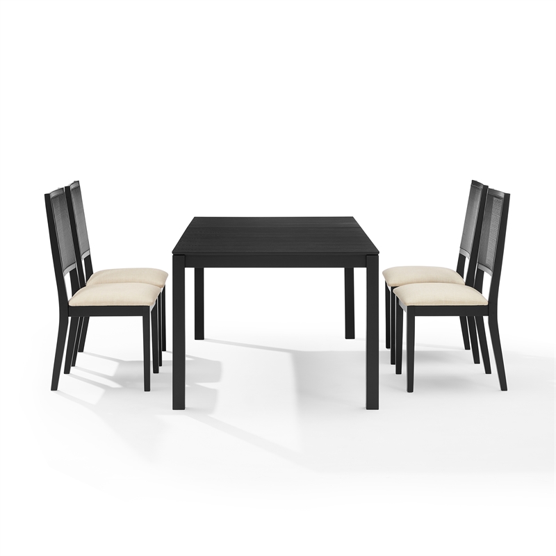 Crosley Furniture Greer 5-Piece Dining Table Set in Black Ash/Creme