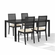 Crosley Furniture Greer 5-Piece Dining Table Set in Black Ash/Creme