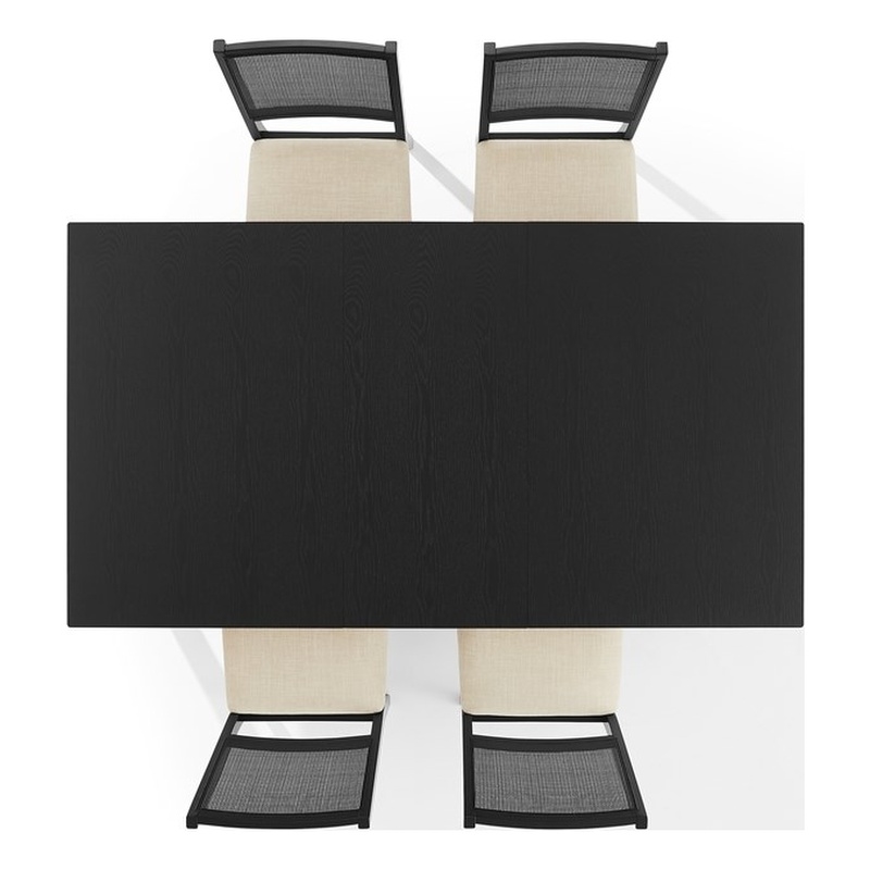Crosley Furniture Greer 5-Piece Dining Table Set in Black Ash/Creme