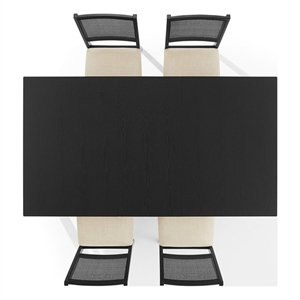 Crosley Furniture Greer 5-Piece Dining Table Set in Black Ash/Creme