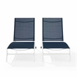 Crosley Furniture Weaver 2Pc Outdoor Chaise Lounge Set in Navy/White