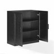 Crosley Furniture Essen Stackable Kitchen Pantry Storage Cabinet in Black