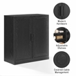 Crosley Furniture Essen Stackable Kitchen Pantry Storage Cabinet in Black