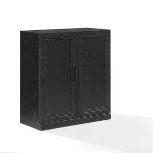 Crosley Furniture Essen Stackable Kitchen Pantry Storage Cabinet in Black