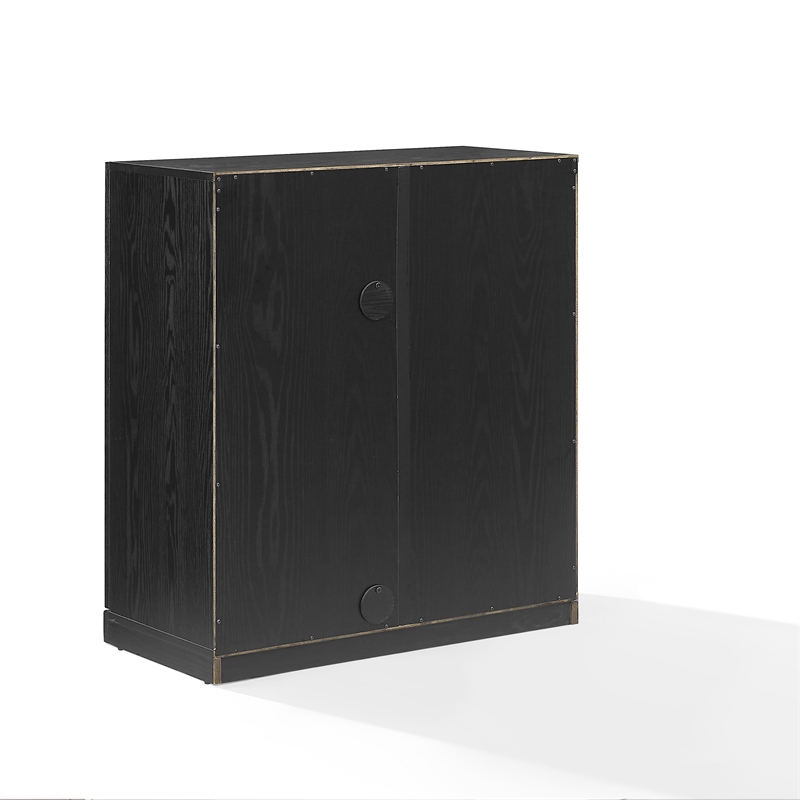 Crosley Furniture Essen Stackable Glass Door Kitchen Pantry Storage in Black