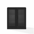 Crosley Furniture Essen Stackable Glass Door Kitchen Pantry Storage in Black