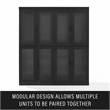 Crosley Furniture Essen Stackable Glass Door Kitchen Pantry Storage in Black